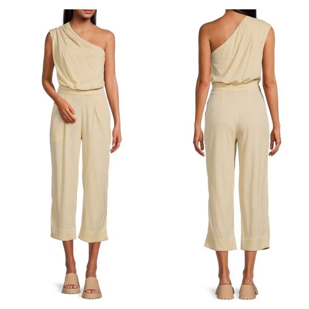 FREE PEOPLE AVERY ONE SHOULDER WASHED OUT CROPPED STRAIGHT LEG SIZE 2 BRAND NEW